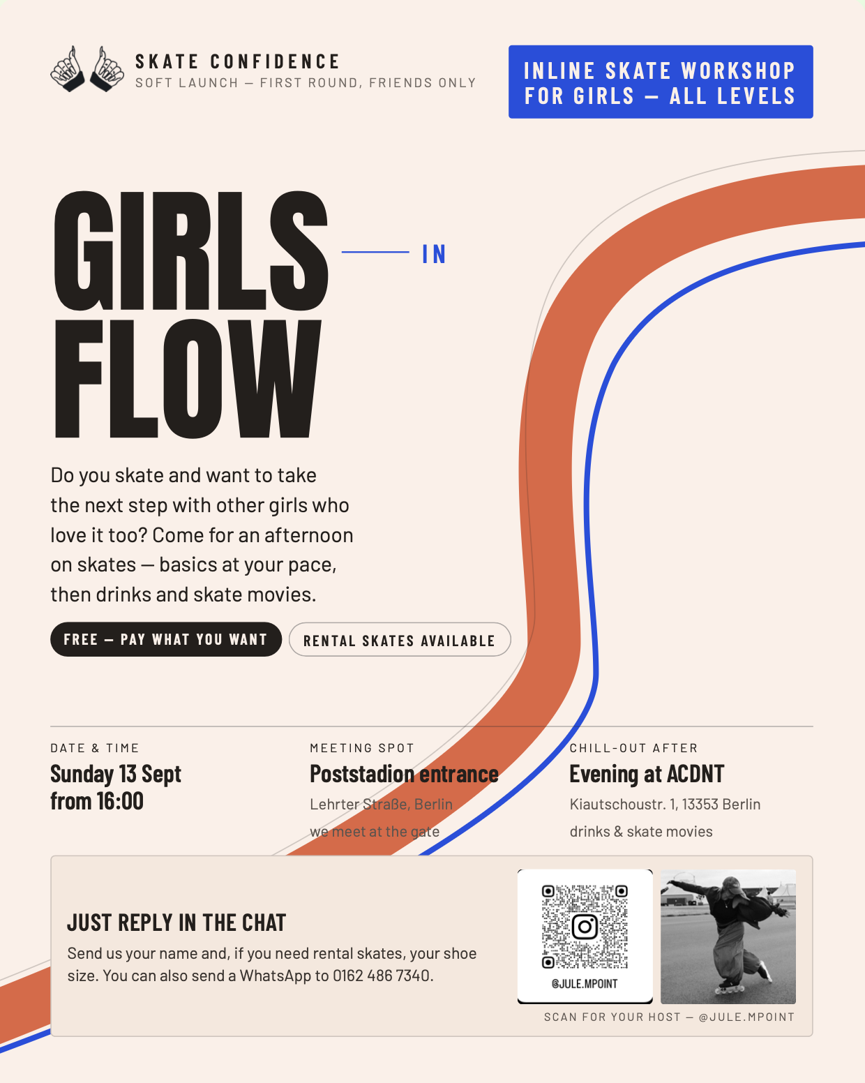 Girls In Flow inline skate workshop poster